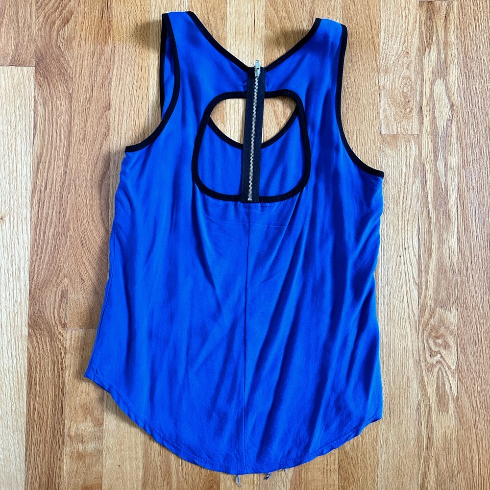 Bright blue tank top
